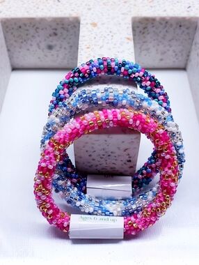 KIDS JEWELRY -The Original Rollies® Bracelet for Kids, 6" round, Nepal,#5 (3Pcs)